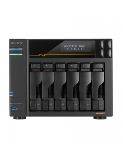 Asustor LOCKERSTOR 6 Gen3 (AS6806T) NAS Desktop AMD Ryzen V3C14 16 GB DDR5 ADM Black