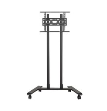 B-Tech Large Universal Flat Screen Trolley / Floor Stand (VESA 600 x 400) - 1.6m Ø50mm Poles