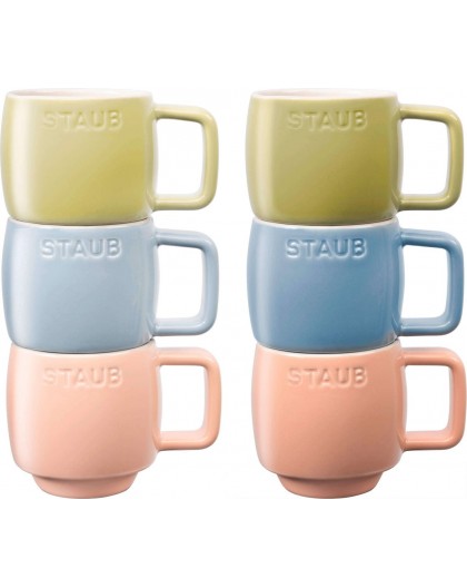 STAUB Set of 6 Ceramic Mugs - Multicolor, 100 ml