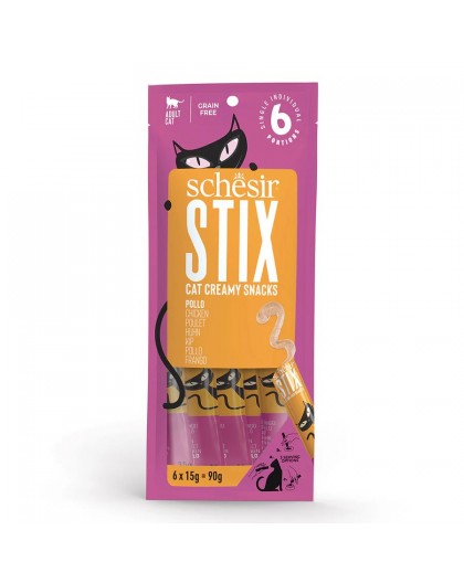 SCHESIR Stix Cream of chicken - treat for cats - 6x15g