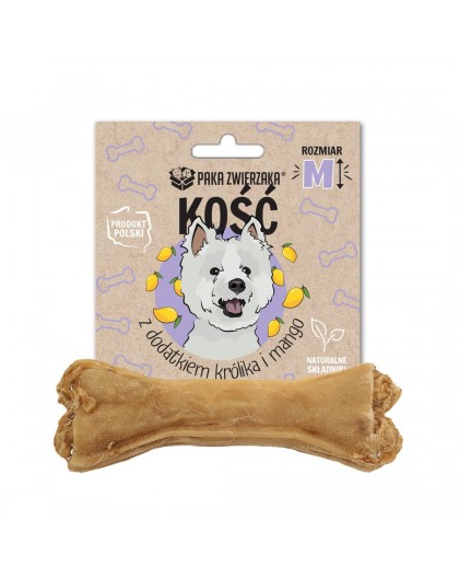PAKA ZWIERZAKA Bone with rabbit and mango M 12 cm - dog treat - 55g