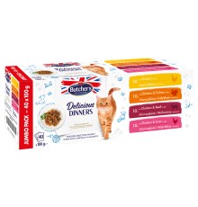 BUTCHER'S Delicious Dinners Jumbo Pack - wet cat food - 40 x 100g