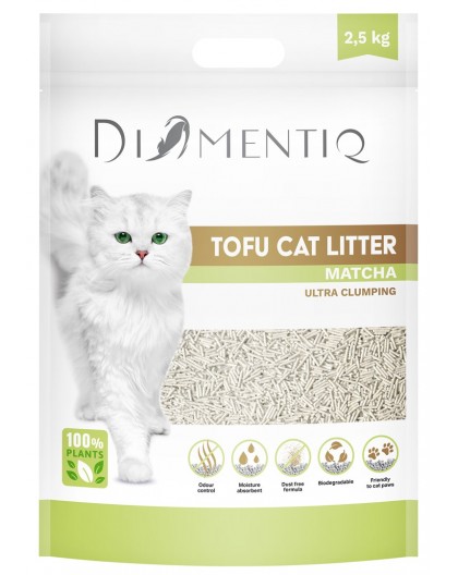 DIAMENTIQ Tofu Matcha Ultra clumping - plant-based litter - 2.5 kg
