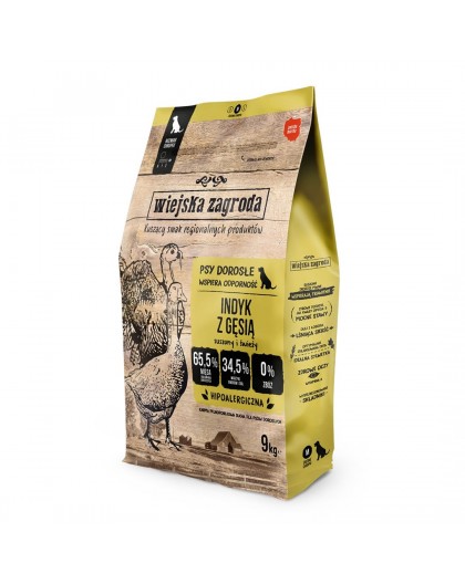 WIEJSKA ZAGRODA Turkey with goose M - dry dog food - 9kg