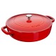 Staub deep braising pan with lid - 24 cm, Red