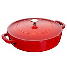 Staub deep braising pan with lid - 24 cm, Red