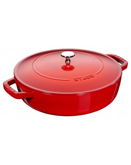 Staub deep braising pan with lid - 24 cm, Red