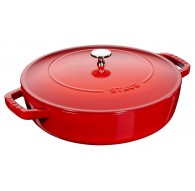Staub deep braising pan with lid - 24 cm, Red