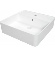 Countertop ceramic washbasin with space for a tap