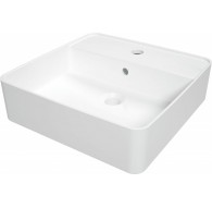 Countertop ceramic washbasin with space for a tap