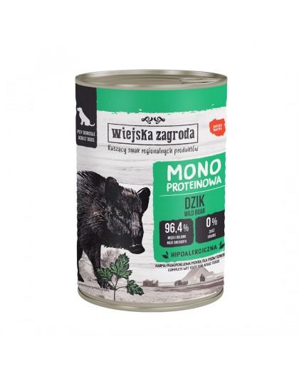 WIEJSKA ZAGRODA Monoprotein Wild boar - wet dog food - 400g