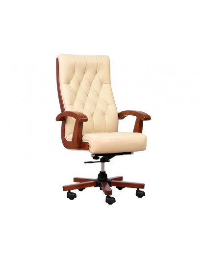 CONSUL cream leather armchair