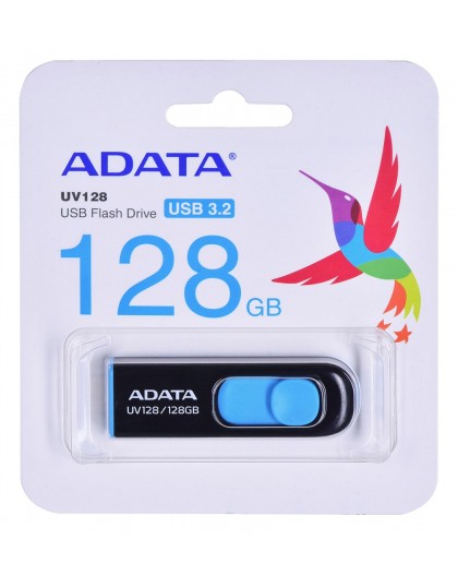 ADATA DashDrive UV128 128GB USB flash drive USB Type-A 3.2 Gen 1 (3.1 Gen 1) Black, Blue