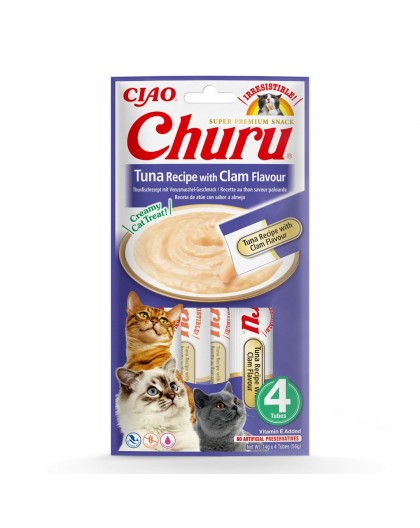 INABA Churu Tuna with clam flavour - cat treats - 4x14 g