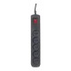 Activejet black power strip with cord ACJ COMBO 5G/3M/BEZP. AUTO/CZ