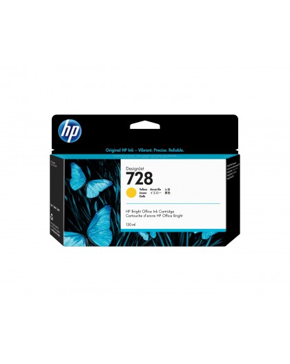 HP 728 130-ml Yellow DesignJet Ink Cartridge