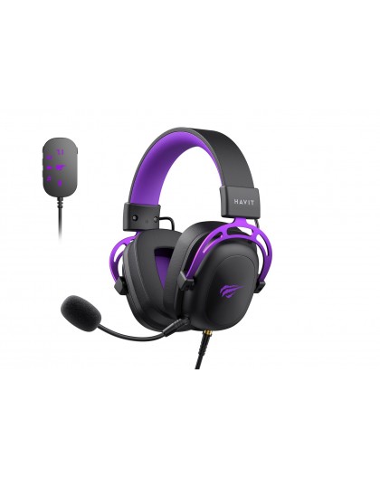 Havit H2002C+U - gaming headphones (black and purple)