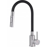 Kitchen faucet with bent spout - 2 types of spray