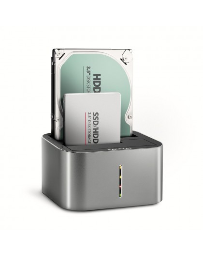 AXAGON ADSA-DC USB3.2 Gen1 - 2x SATA 6G CLONE DUAL HDD Dock Station ASMedia