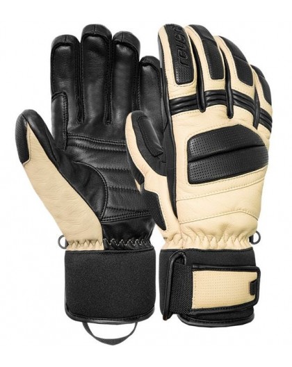 REUSCH MASTER PRO GLOVES SIZE 9 BEIGE AND BLACK