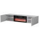 Cama RTV cabinet TULA 183x35x37 white matt + black fireplace
