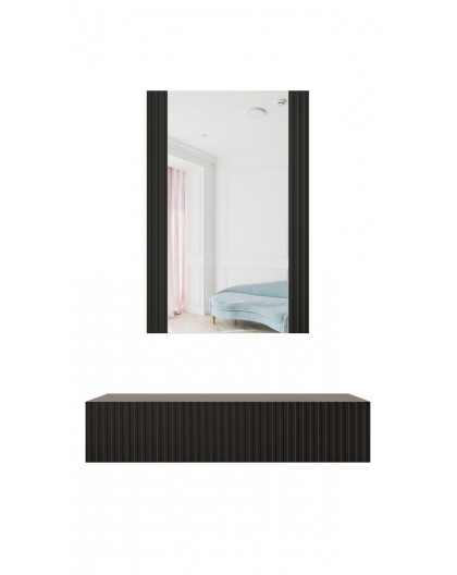 Dressing table with mirror PAFOS 80x41.6x100 mat black