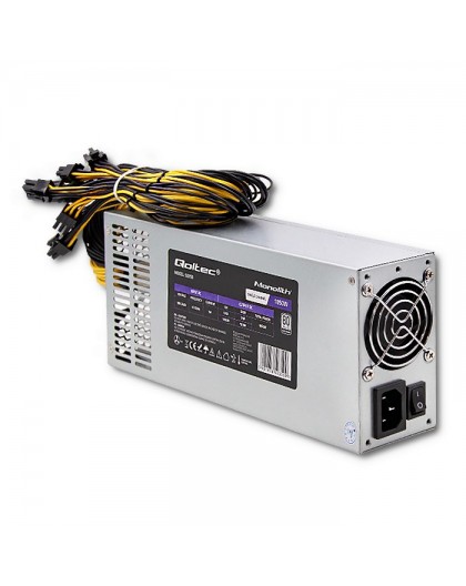 Блок питания Qoltec 50350 1850W PCI-E | 80 Plus Platinum | Игровой Майнер
