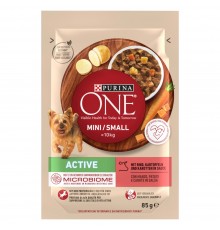 PURINA One Mini/Small Active Beef - wet dog food - 85g
