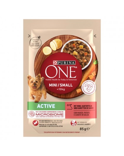 PURINA One Mini/Small Active Beef - wet dog food - 85g