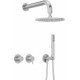 Concealed shower set with overhead shower - with horizontal mixer
