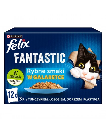Felix Fantastic fish flavors in jelly with tuna, salmon, cod and flatfish - (12x 85 g)