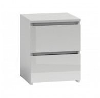 Topeshop M2 BIEL POŁYSK FRONT nightstand/bedside table 2 drawer(s) White
