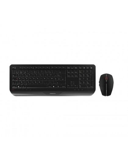 CHERRY Gentix Desktop keyboard Mouse included Office RF Wireless Swiss Black
