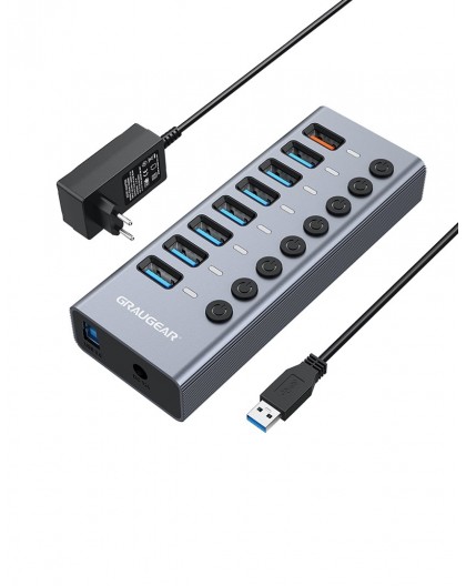 GRAUGEAR G-HUB71-A interface hub USB 3.2 Gen 1 (3.1 Gen 1) Type-A 5000 Mbit/s