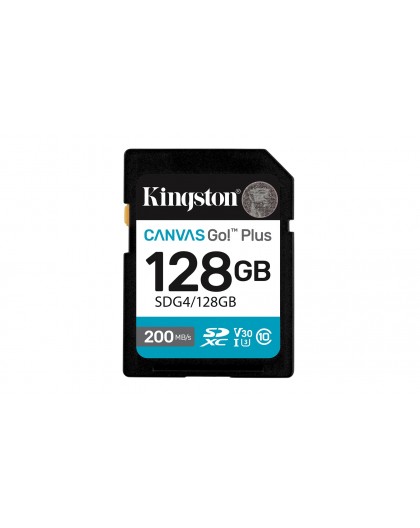 Kingston Technology Canvas Go! Plus 128GB SDXC Canvas Go Plus Gen4 200MB/s C10 UHS-I U3 V30