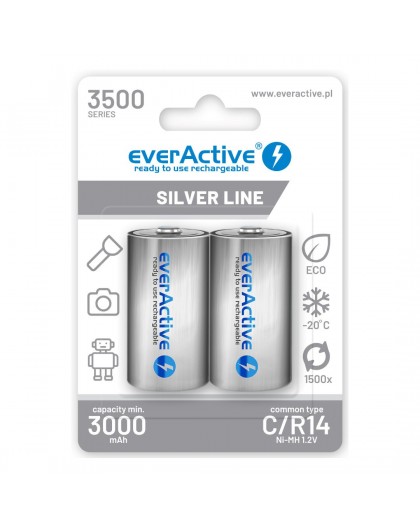 Rechargeable Batteries everActive R14/C Ni-MH 3500 mAh ready to use