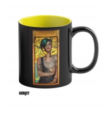 Heat Reveal Mug Good Loot Cyberpunk 2077 Game Art Chronicles - Judy & Gustav Klimt 450 ml Black, Yellow