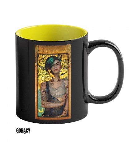 Heat Reveal Mug Good Loot Cyberpunk 2077 Game Art Chronicles - Judy & Gustav Klimt 450 ml Black, Yellow