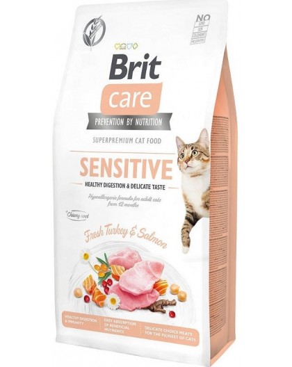 BRIT Care Grain-Free Sensitive Turkey&Salmon - dry cat food - 2 kg