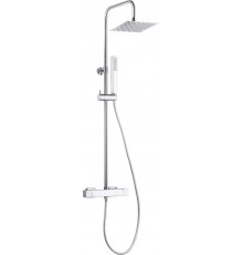 Rain shower with thermostat battery