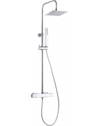 Rain shower with thermostat battery