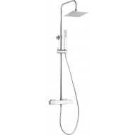 Rain shower with thermostat battery