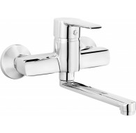 Wall-mounted washbasin mixer