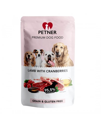 PETNER Lamb with cranberries - wet dog food - 500g