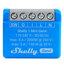 SHELLY 1 Mini Gen4 Smart switch 1P Blue