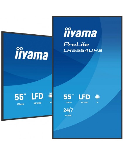 iiyama 55" 4K UHD Most powerful professional digital signage display with advanced control and connectivity options