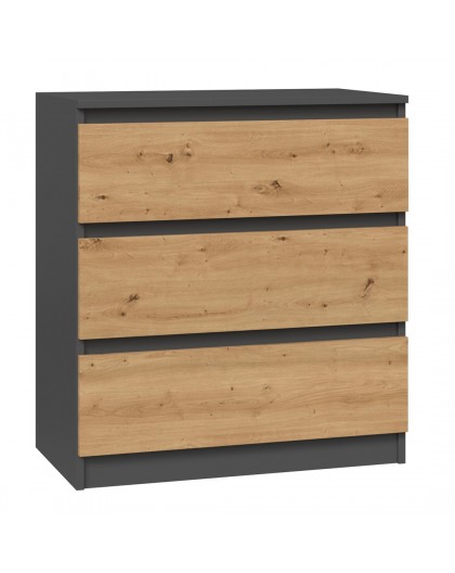 Topeshop M3 ANTRACYT/ARTISAN chest of drawers