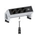 Bachmann Desk2 socket-outlet 3 x Type F Black, Stainless steel