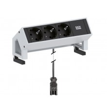 Bachmann Desk2 socket-outlet 3 x Type F Black, Stainless steel
