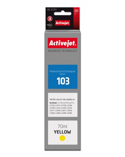 Activejet AE-103Y ink (replacement Epson 103 C13T00S44A Supreme 70 ml yellow)